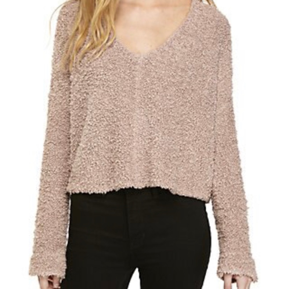 Free People Popcorn Sweater Large Blush